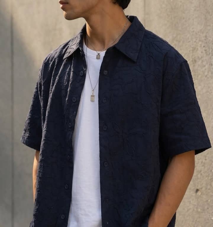 Textured Navy Shirt