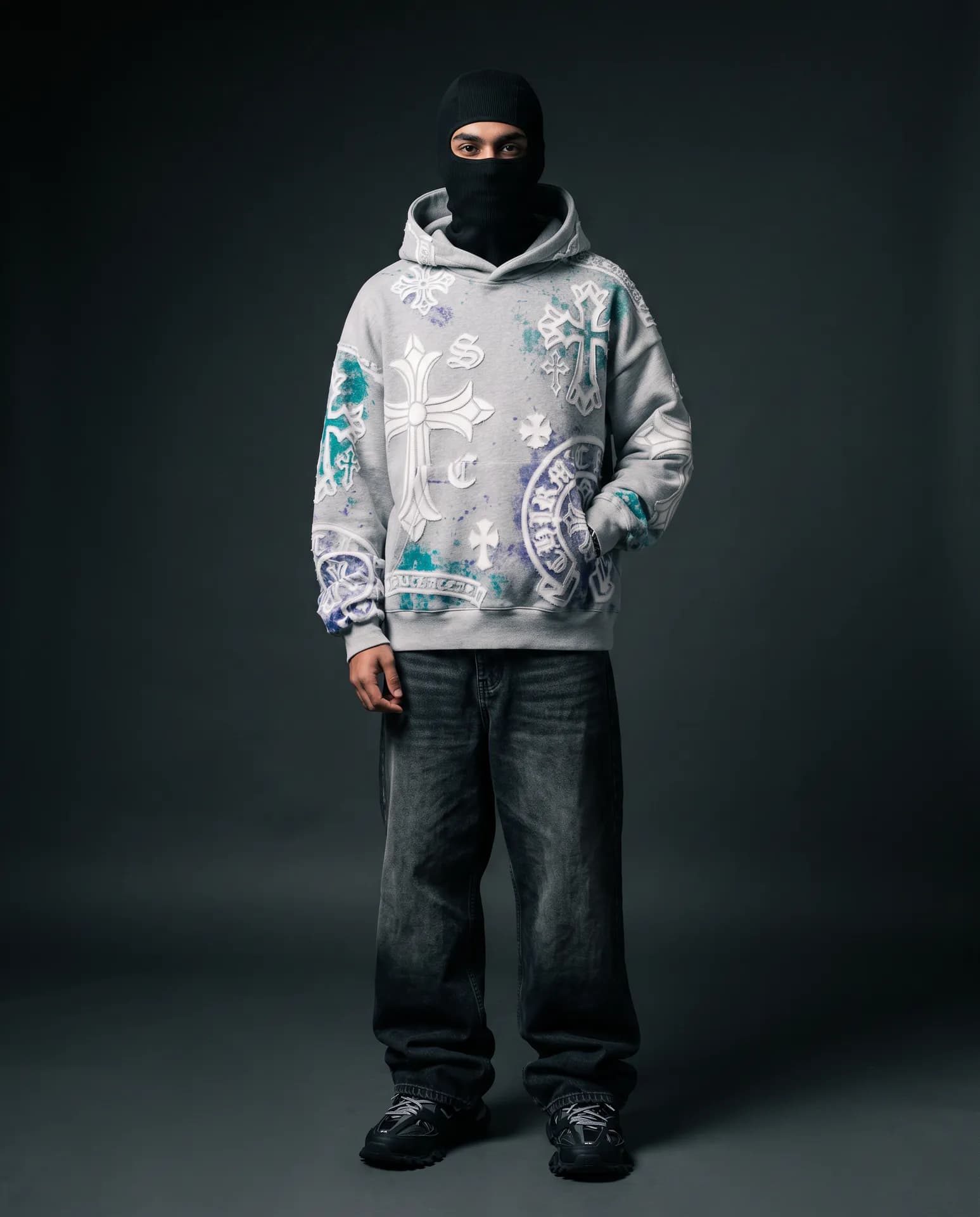 Grey chrome hoodie