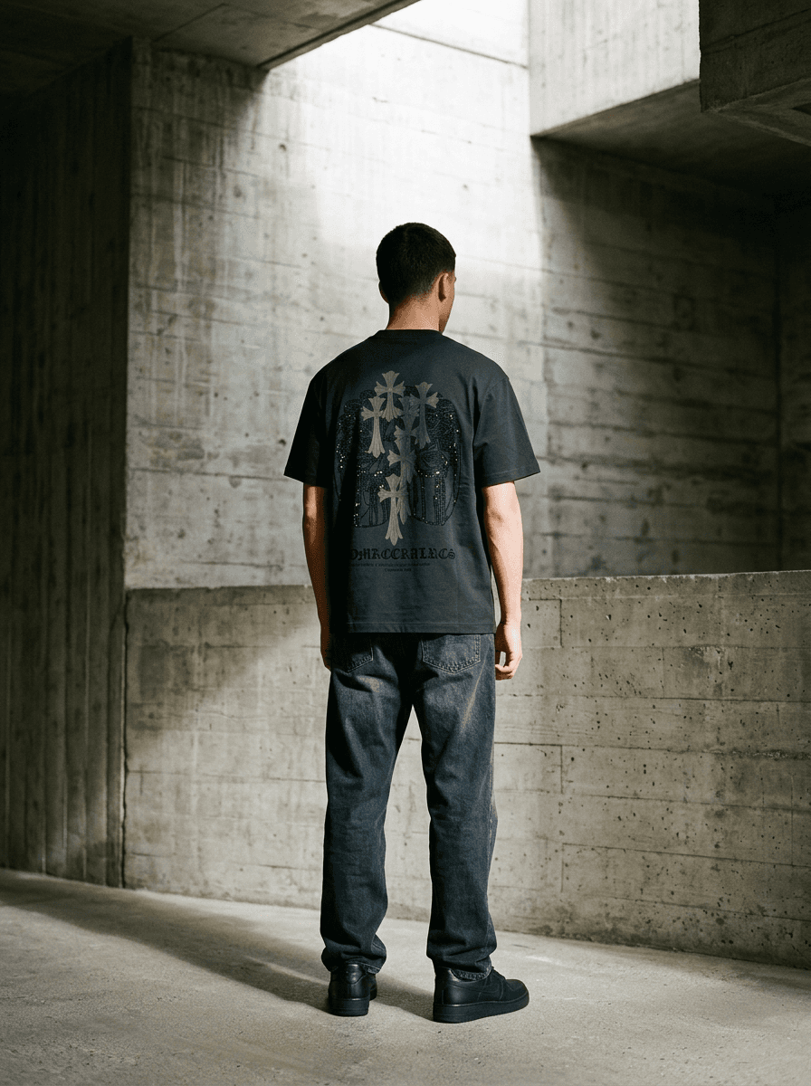 BLACK Rhinestone TEE