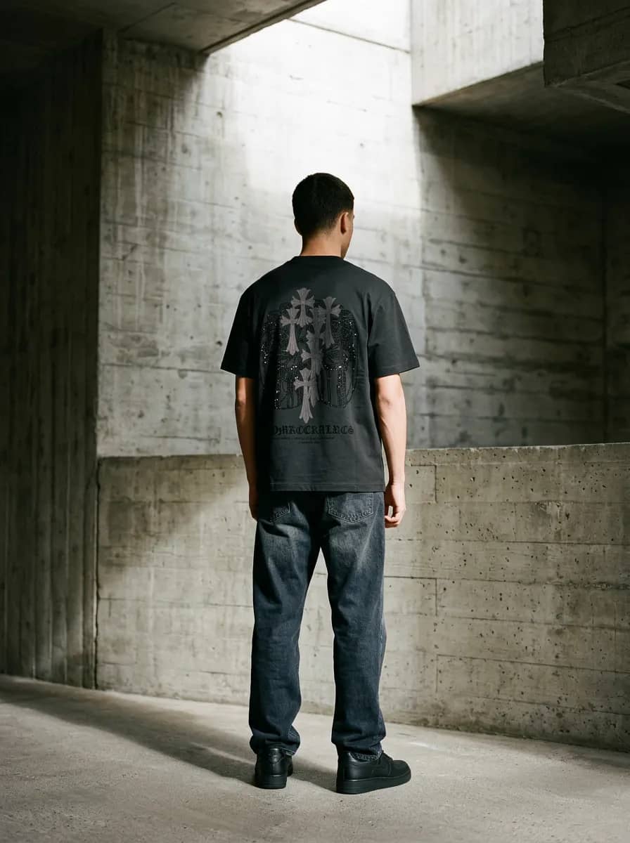 BLACK Rhinestone TEE